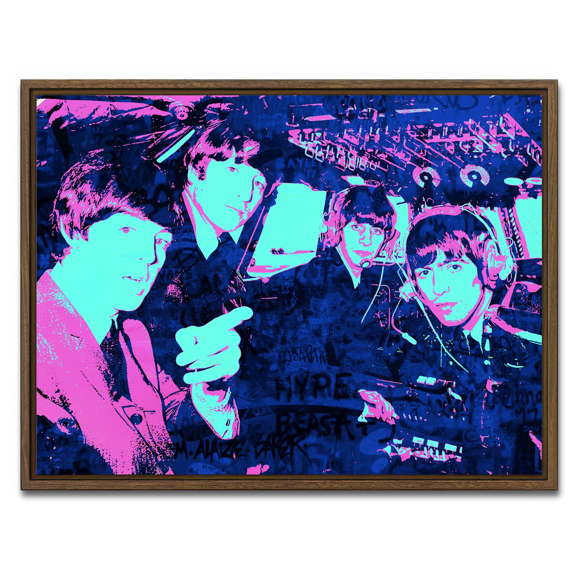 AUTO-MOCKUP WHITE | Fly Beatles | 1 Piece | Walnut Framed Canvas | group=4x3