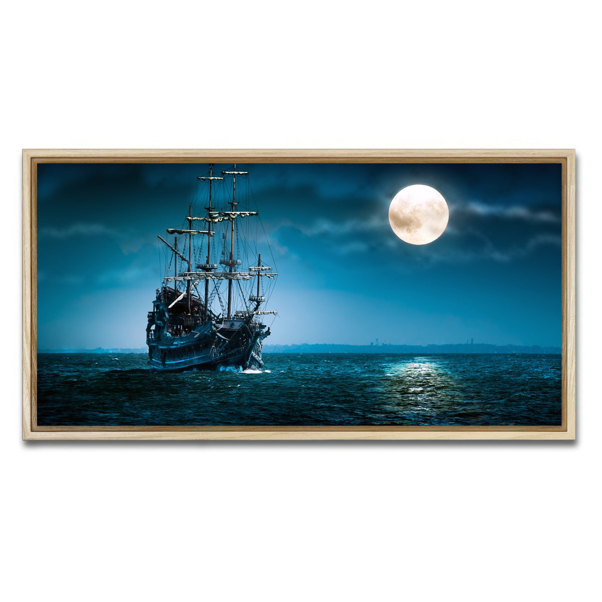 AUTO-MOCKUP WHITE | Flying Dutchman Moonlit | 1 Piece | Natural Framed Canvas | group=2x1