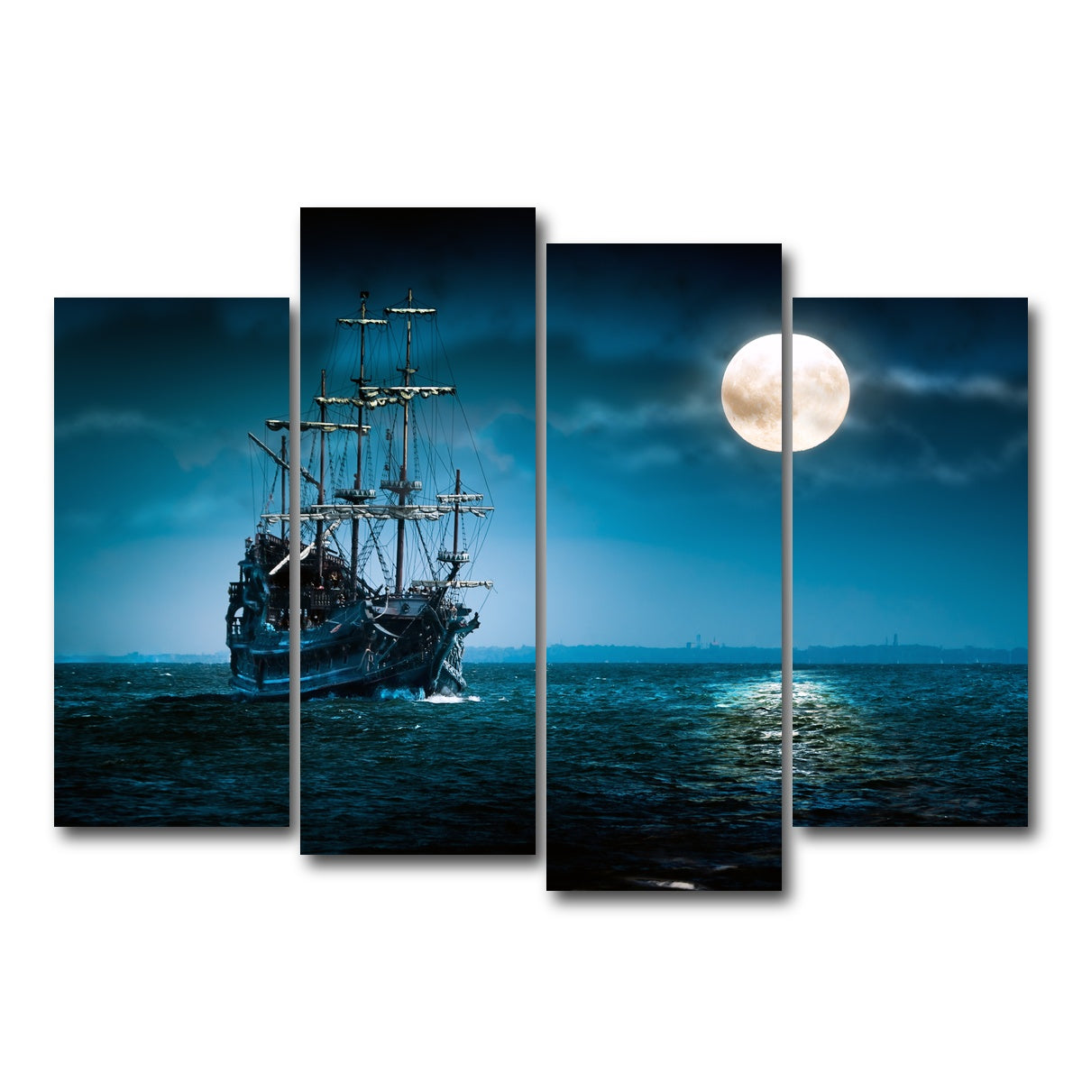 AUTO-MOCKUP WHITE | Flying Dutchman Moonlit | 4 Piece | Gallery Wrap Canvas | group=4_normal