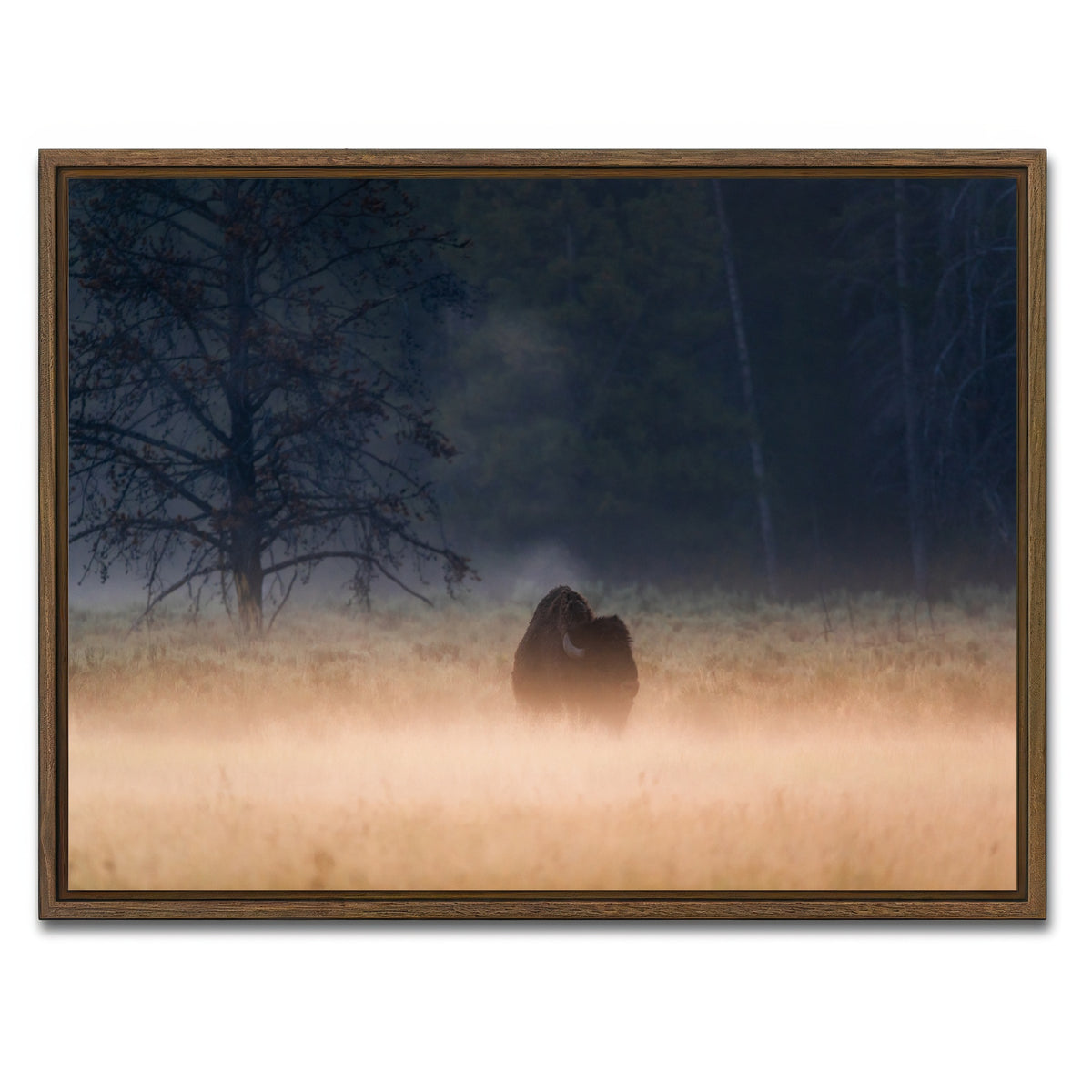 AUTO-MOCKUP WHITE | Foggy Morning | 1 Piece | Walnut Framed Canvas | group=4x3