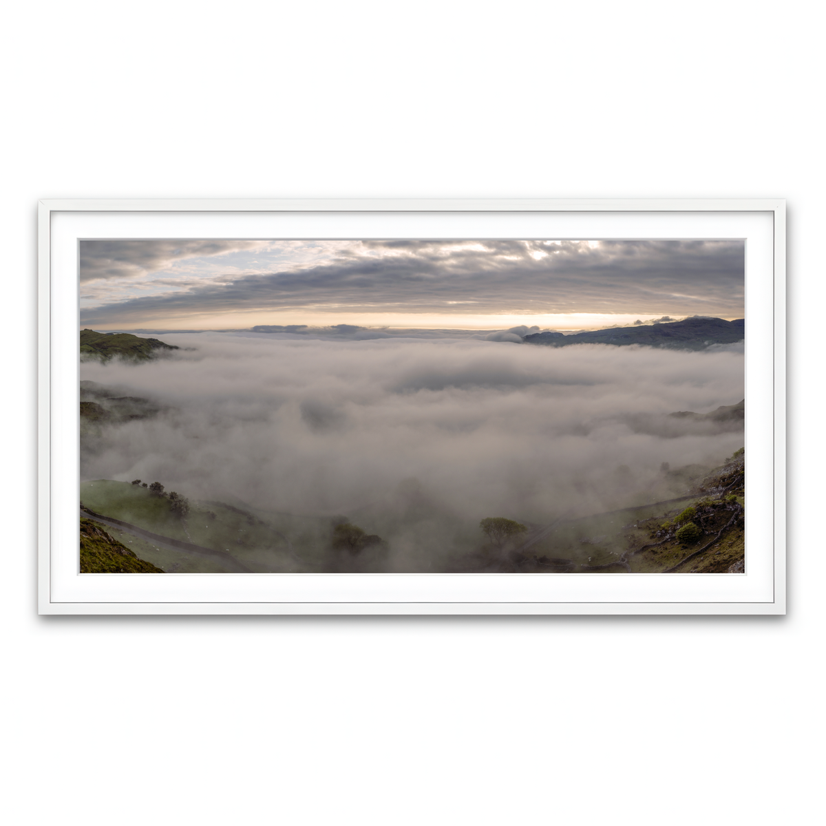 Framed Print 2x1 White