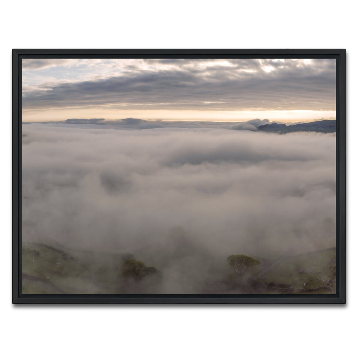 AUTO-MOCKUP WHITE | Foggy Snowdonia | 1 Piece | Black Framed Canvas | group=4x3