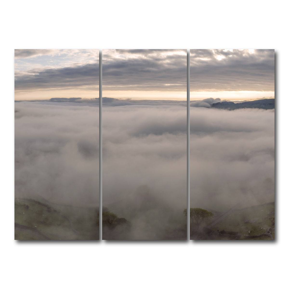 AUTO-MOCKUP WHITE | Foggy Snowdonia | 3 Piece | Gallery Wrap Canvas | group=8x18