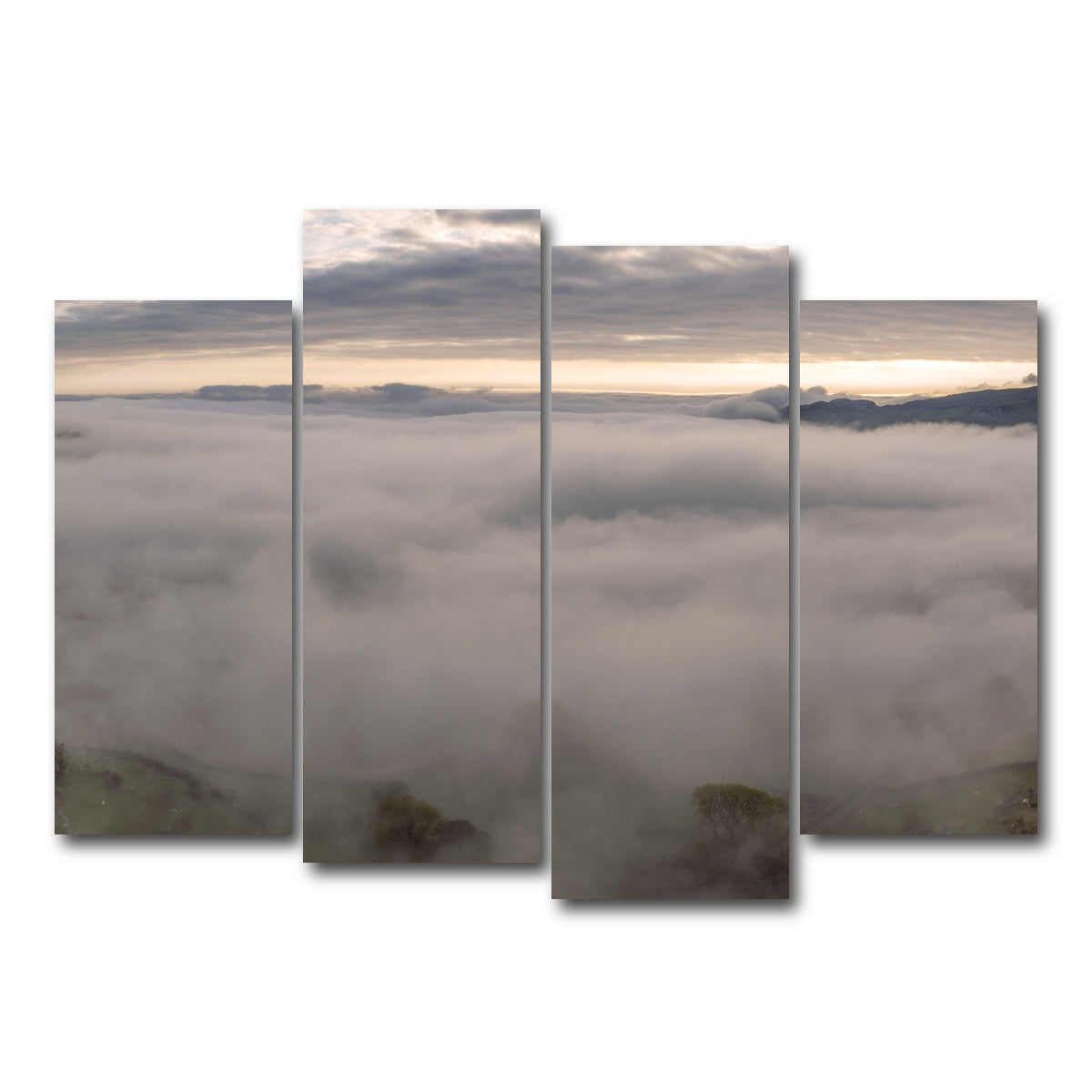 AUTO-MOCKUP WHITE | Foggy Snowdonia | 4 Piece | Gallery Wrap Canvas | group=4_normal