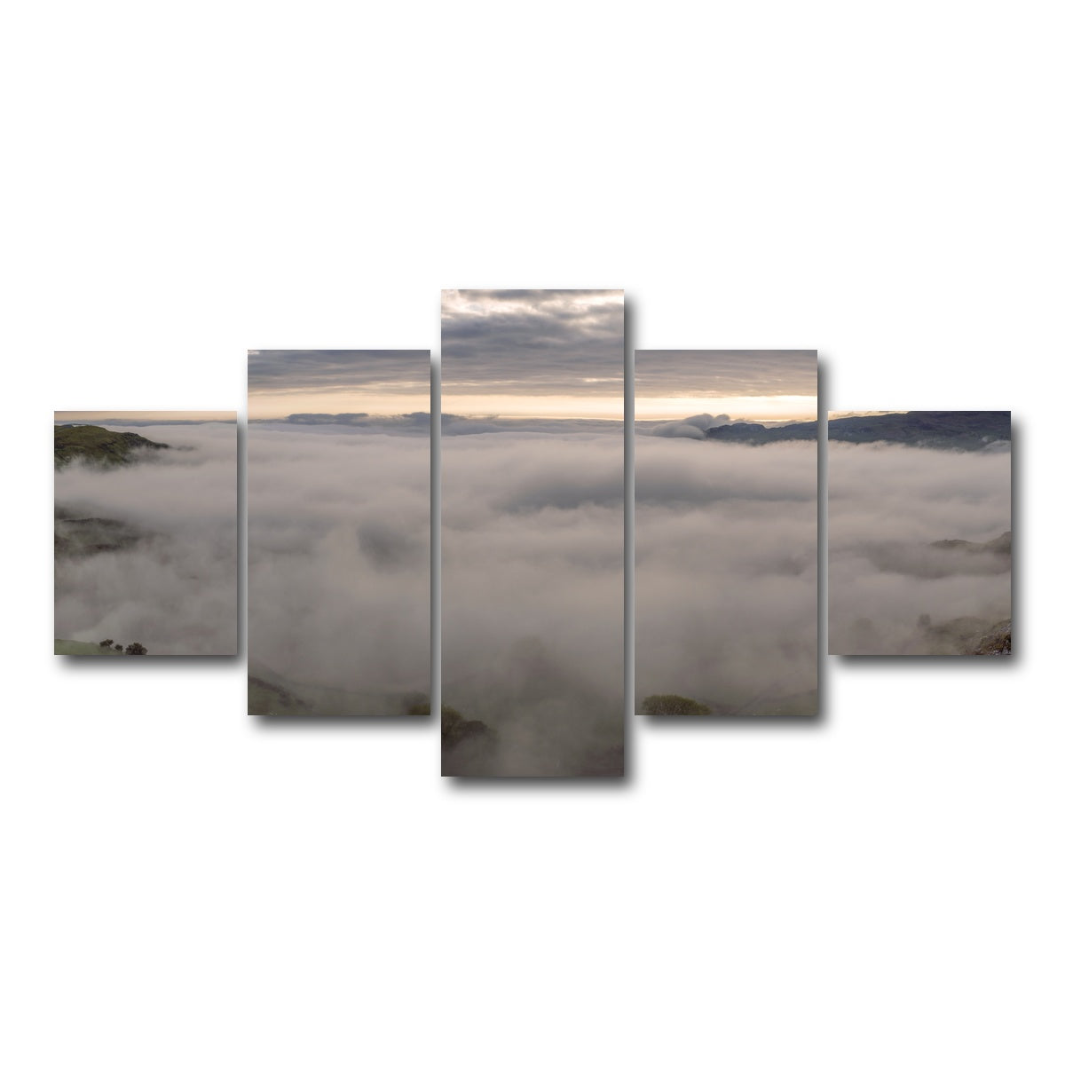 AUTO-MOCKUP WHITE | Foggy Snowdonia | 5 Piece | Gallery Wrap Canvas | group=5_short