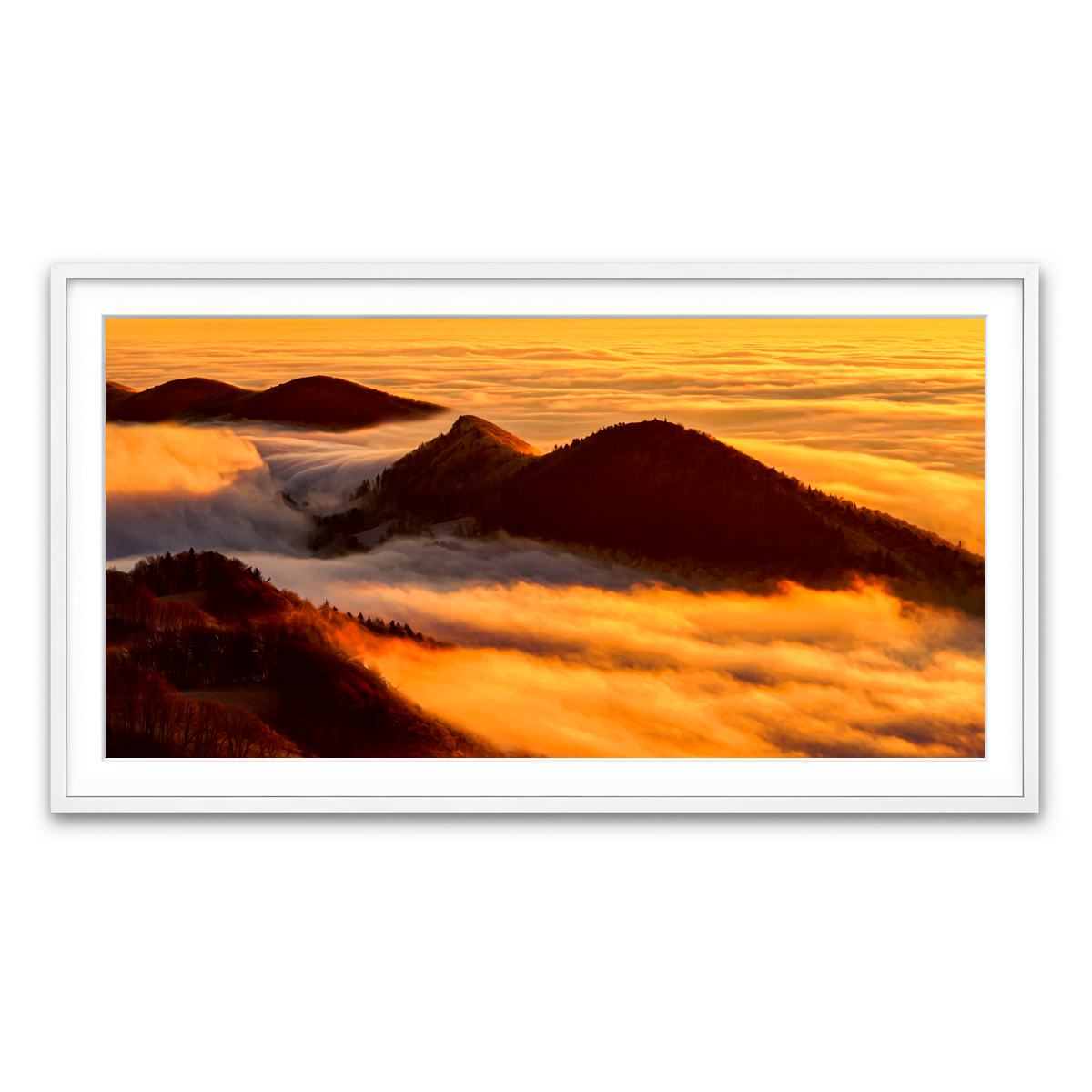 Framed Print 2x1 White