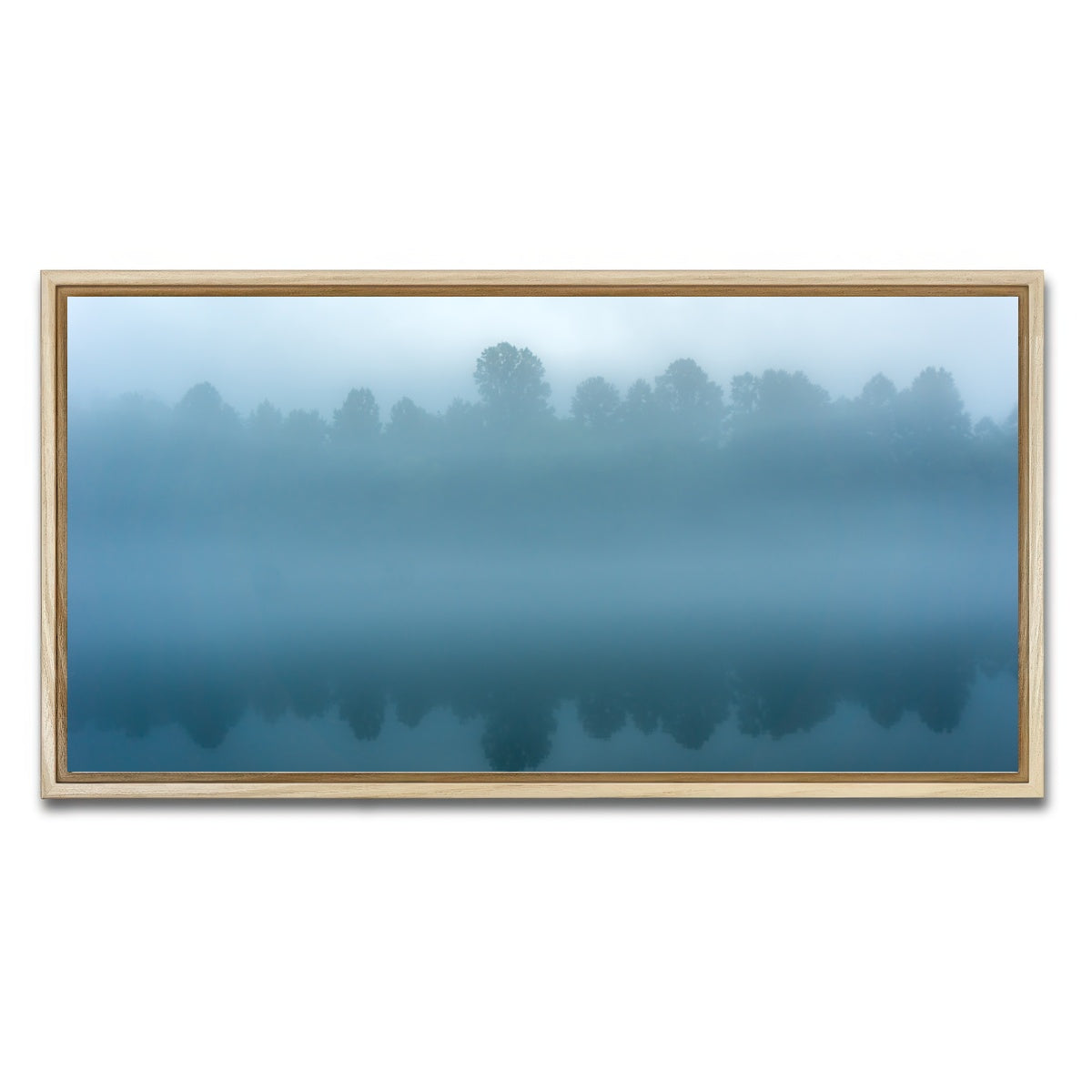 AUTO-MOCKUP WHITE | Foggy Tennessee Morning on the River | 1 Piece | Natural Framed Canvas | group=2x1