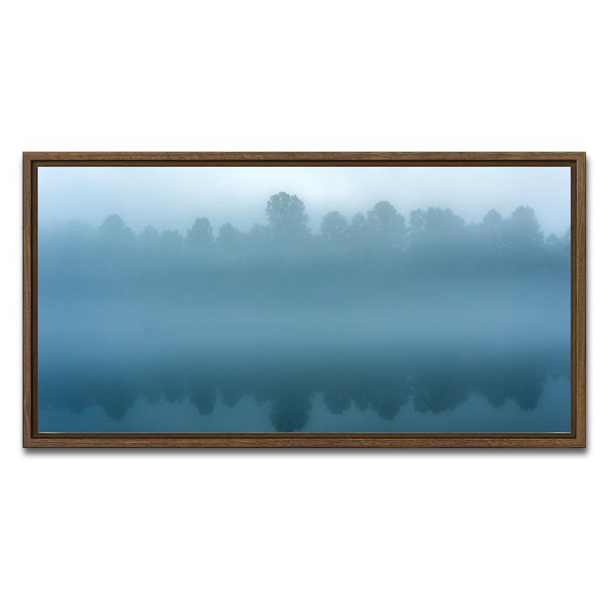 AUTO-MOCKUP WHITE | Foggy Tennessee Morning on the River | 1 Piece | Walnut Framed Canvas | group=2x1