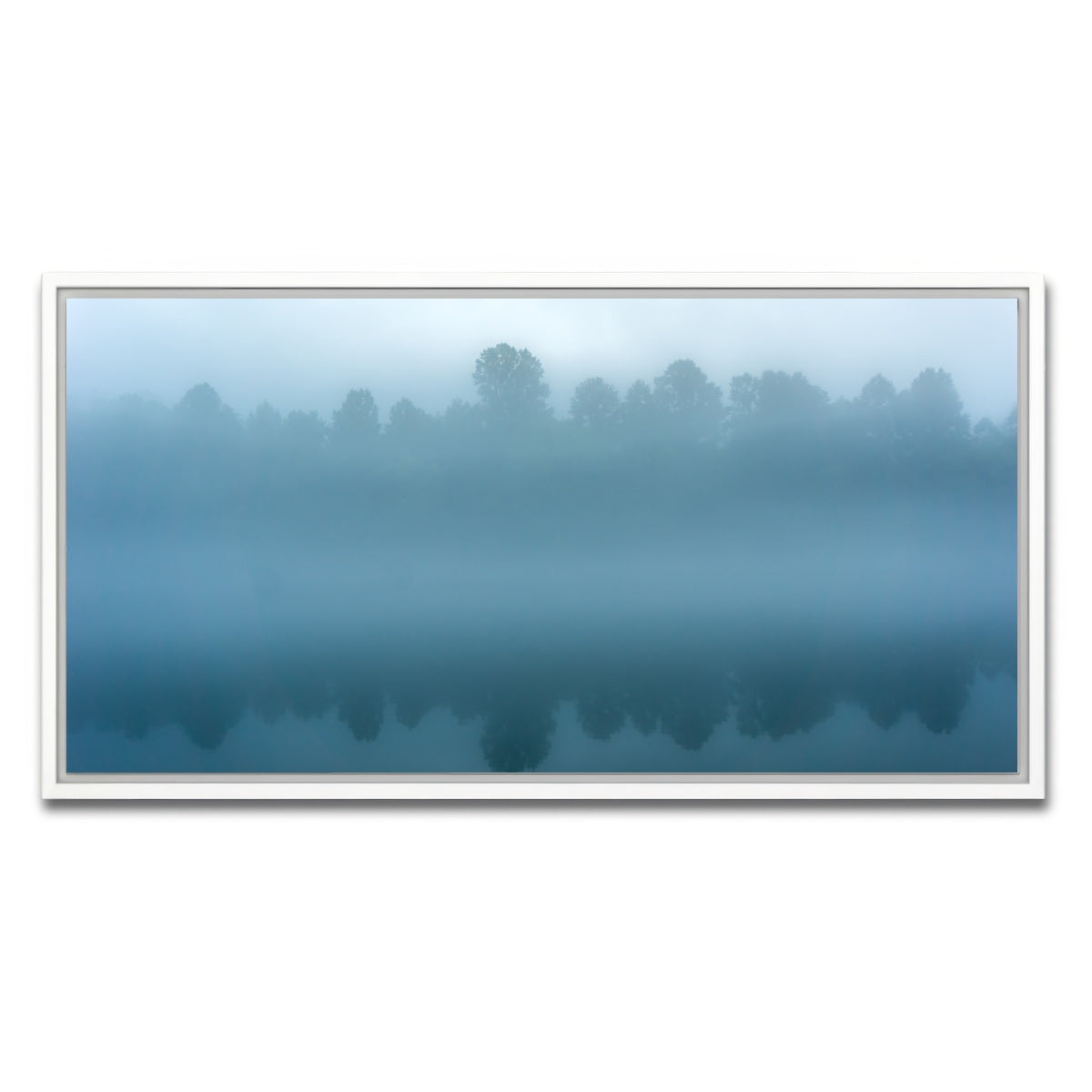AUTO-MOCKUP WHITE | Foggy Tennessee Morning on the River | 1 Piece | White Framed Canvas | group=2x1