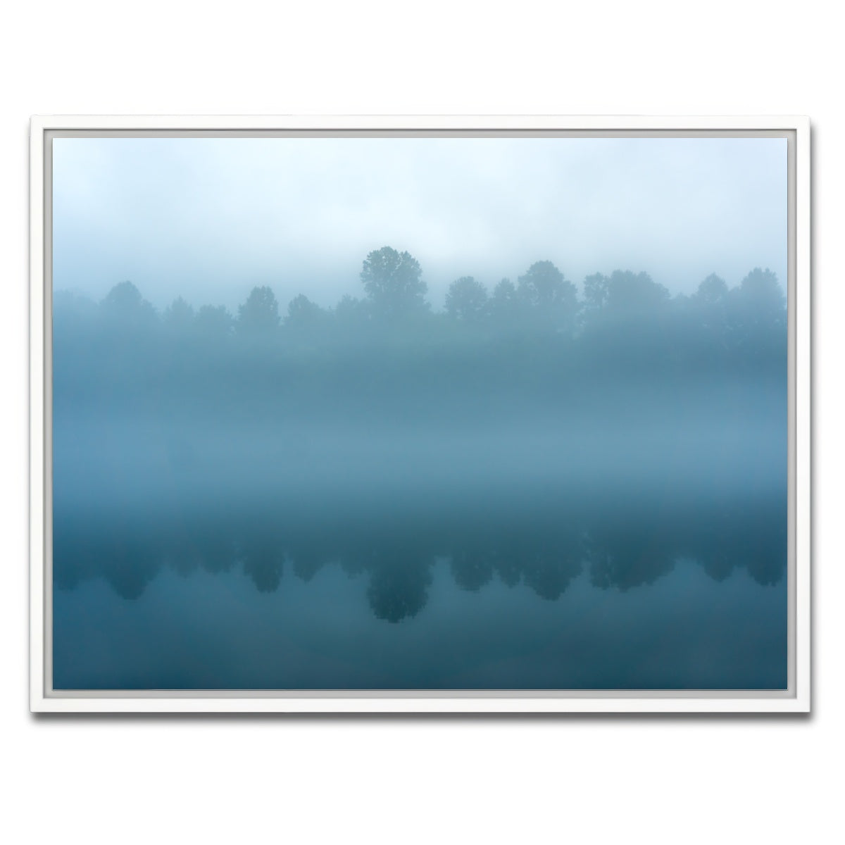 AUTO-MOCKUP WHITE | Foggy Tennessee Morning on the River | 1 Piece | White Framed Canvas | group=4x3