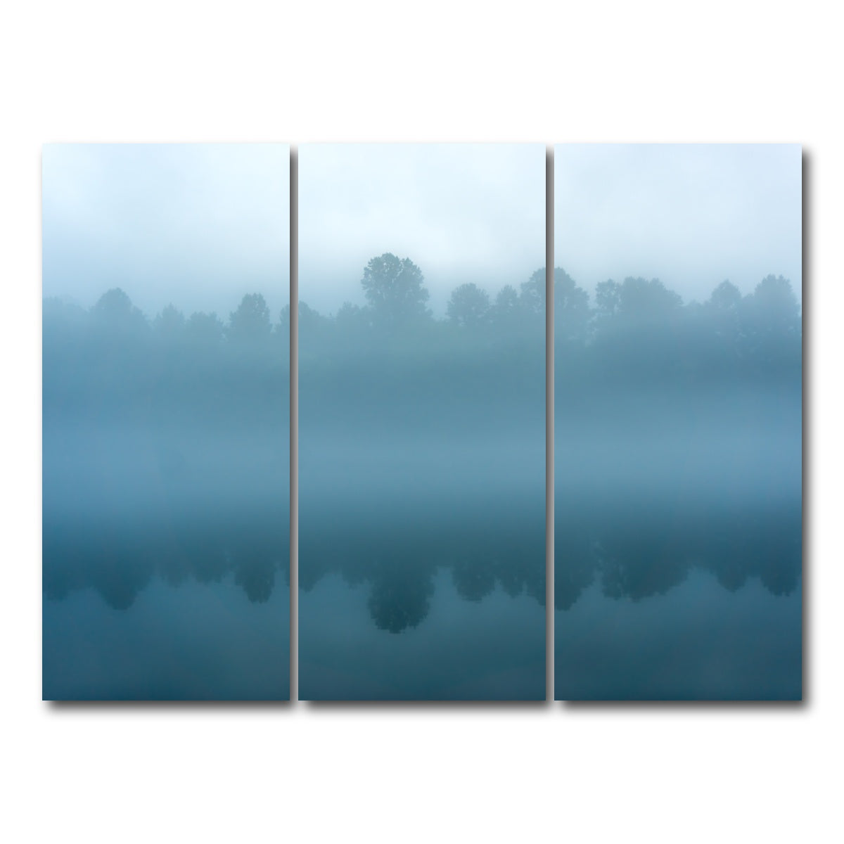 AUTO-MOCKUP WHITE | Foggy Tennessee Morning on the River | 3 Piece | Gallery Wrap Canvas | group=8x18