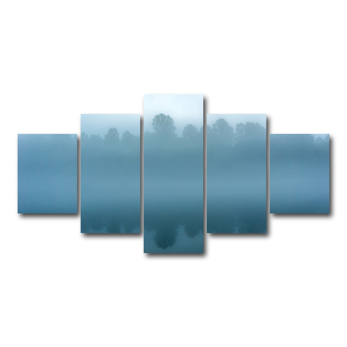 AUTO-MOCKUP WHITE | Foggy Tennessee Morning on the River | 5 Piece | Gallery Wrap Canvas | group=5_short