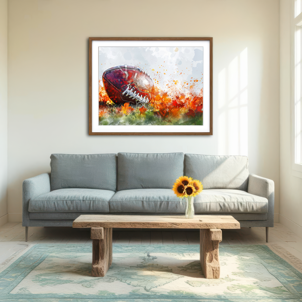 AUTO-MOCKUP ROOM | Football Abstract Wall Art