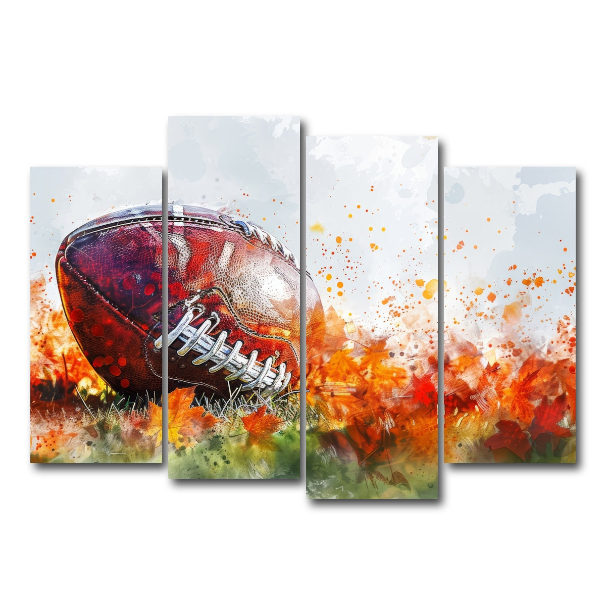 AUTO-MOCKUP WHITE | Football Abstract | 4 Piece | Gallery Wrap Canvas | group=4_normal