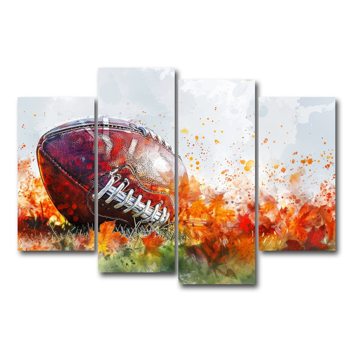 AUTO-MOCKUP WHITE | Football Abstract | 4 Piece | Gallery Wrap Canvas | group=4_short