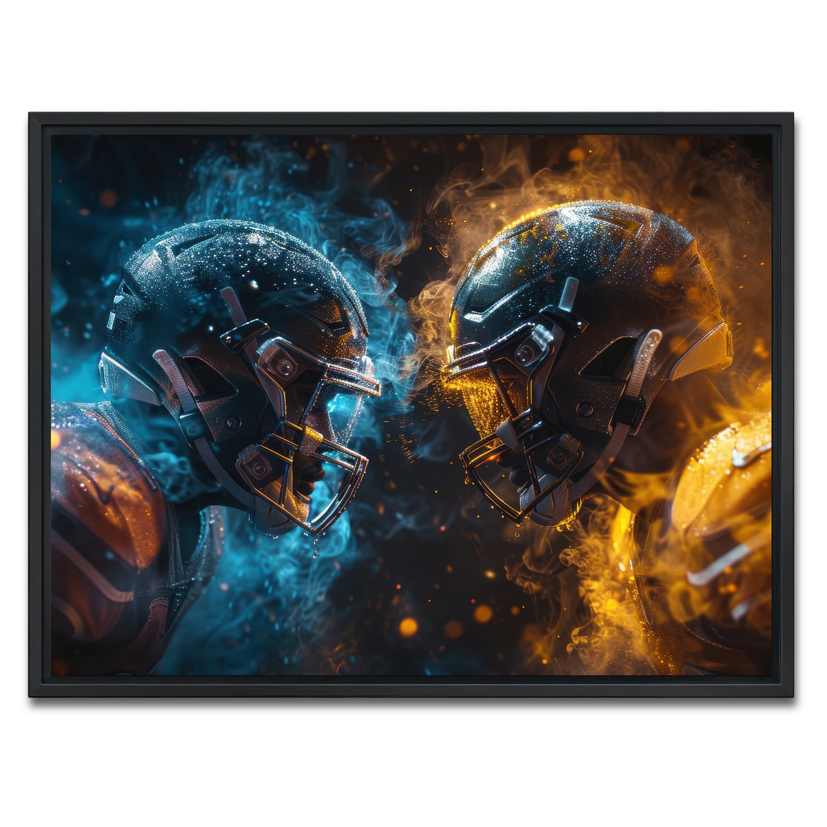 AUTO-MOCKUP WHITE | Football Players Head to Head | 1 Piece | Black Framed Canvas | group=4x3