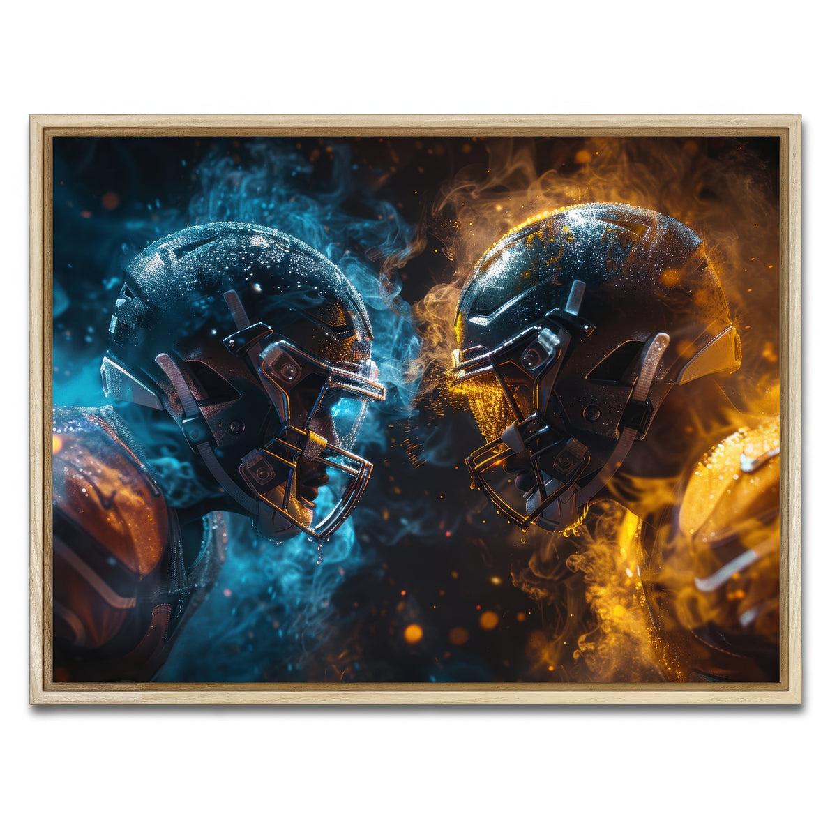 AUTO-MOCKUP WHITE | Football Players Head to Head | 1 Piece | Natural Framed Canvas | group=4x3