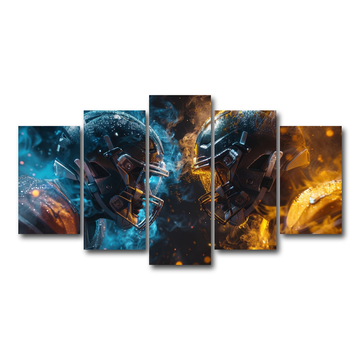 AUTO-MOCKUP WHITE | Football Players Head to Head | 5 Piece | Gallery Wrap Canvas | group=5_normal