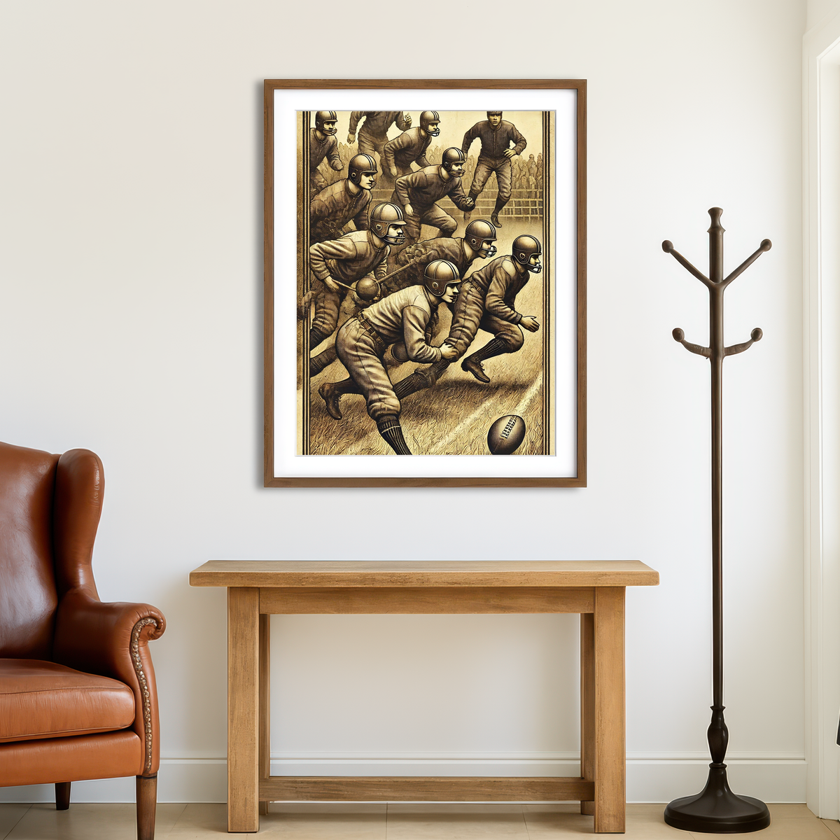 AUTO-MOCKUP ROOM | Football Scene 19th Century Wall Art