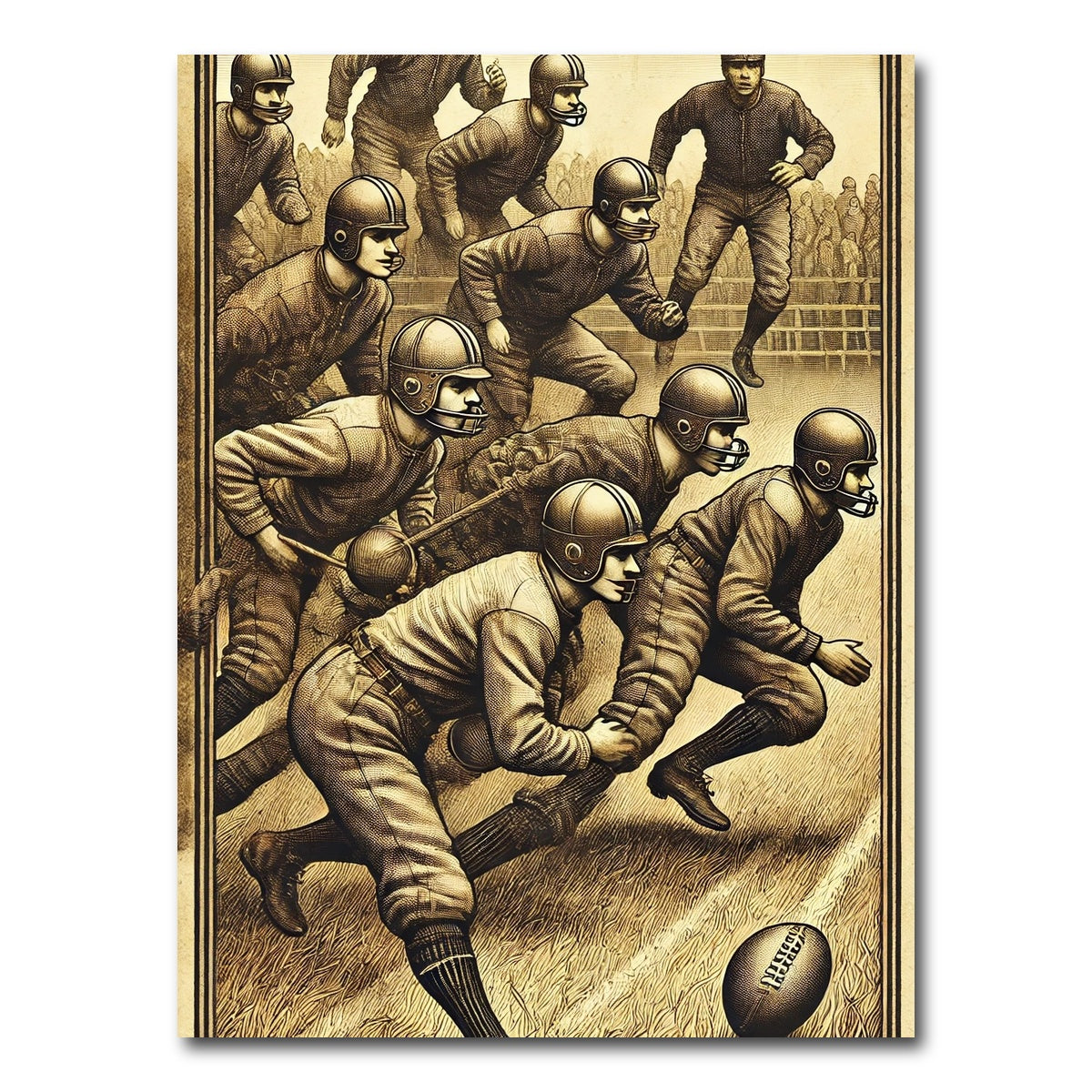 AUTO-MOCKUP WHITE | Football Scene 19th Century | 1 Piece | Gallery Wrap Canvas | group=3x4