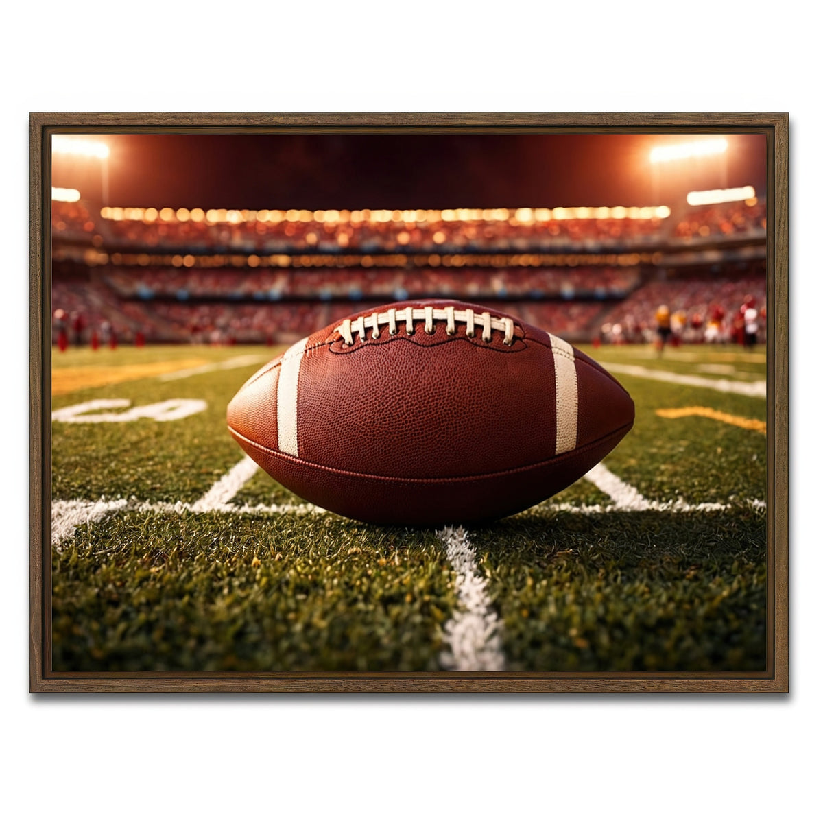 AUTO-MOCKUP WHITE | Football | 1 Piece | Walnut Framed Canvas | group=4x3