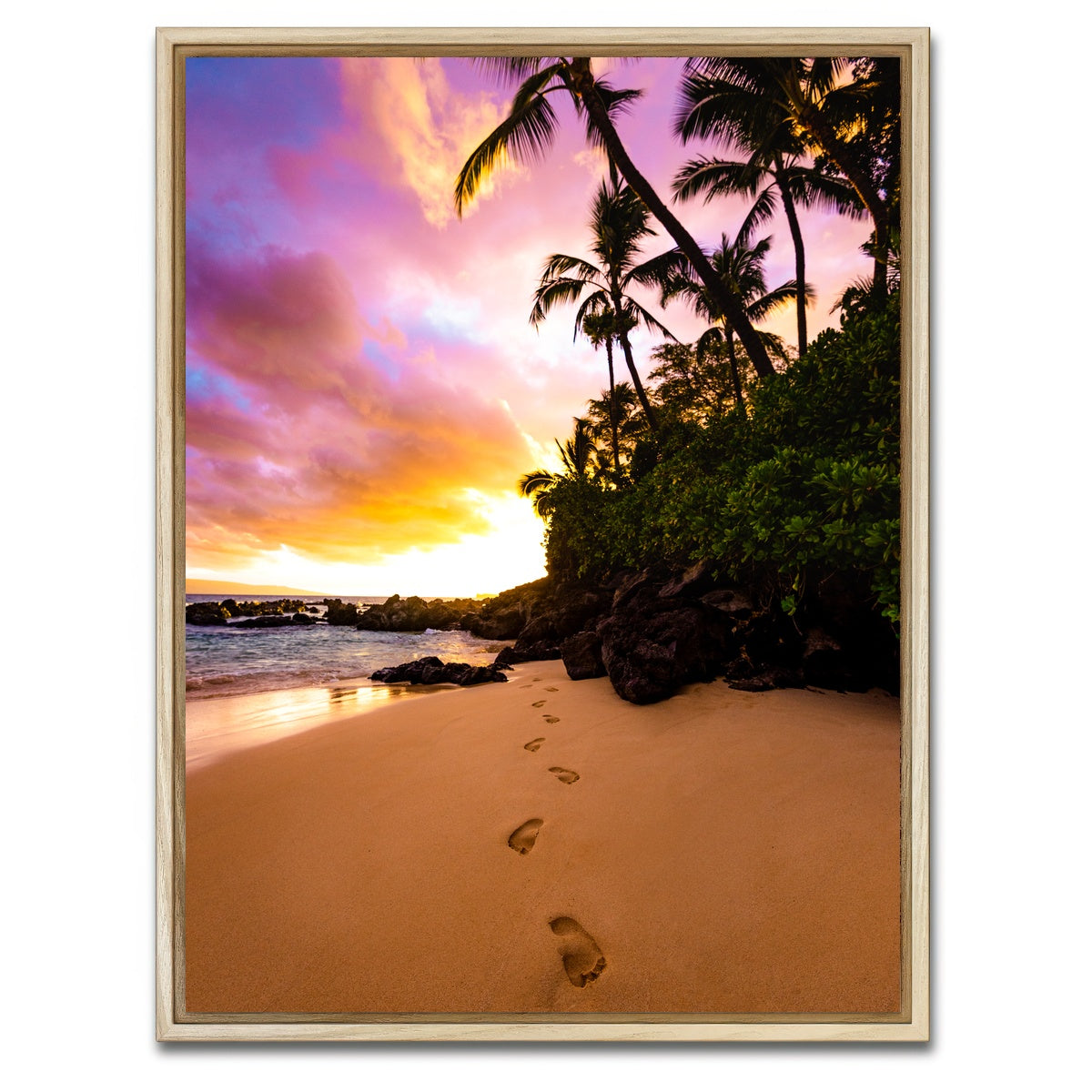 AUTO-MOCKUP WHITE | Footprints in the Sand | 1 Piece | Natural Framed Canvas | group=3x4