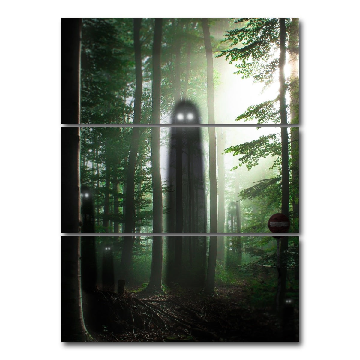 AUTO-MOCKUP WHITE | Forbidden forest | 3 Piece | Gallery Wrap Canvas | group=8x18_stacked