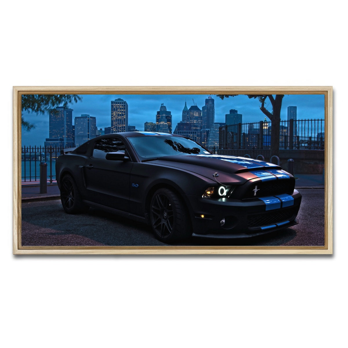 AUTO-MOCKUP WHITE | Ford Mustang GT500 | 1 Piece | Natural Framed Canvas | group=2x1
