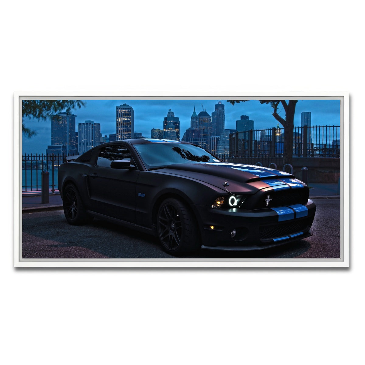 AUTO-MOCKUP WHITE | Ford Mustang GT500 | 1 Piece | White Framed Canvas | group=2x1