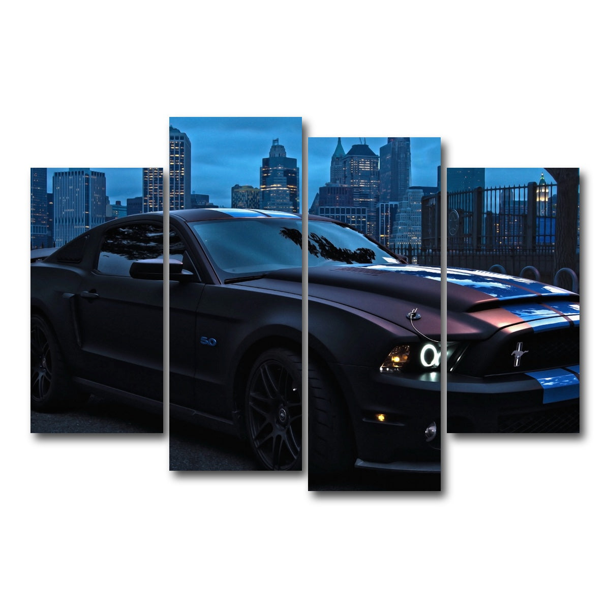 AUTO-MOCKUP WHITE | Ford Mustang GT500 | 4 Piece | Gallery Wrap Canvas | group=4_short