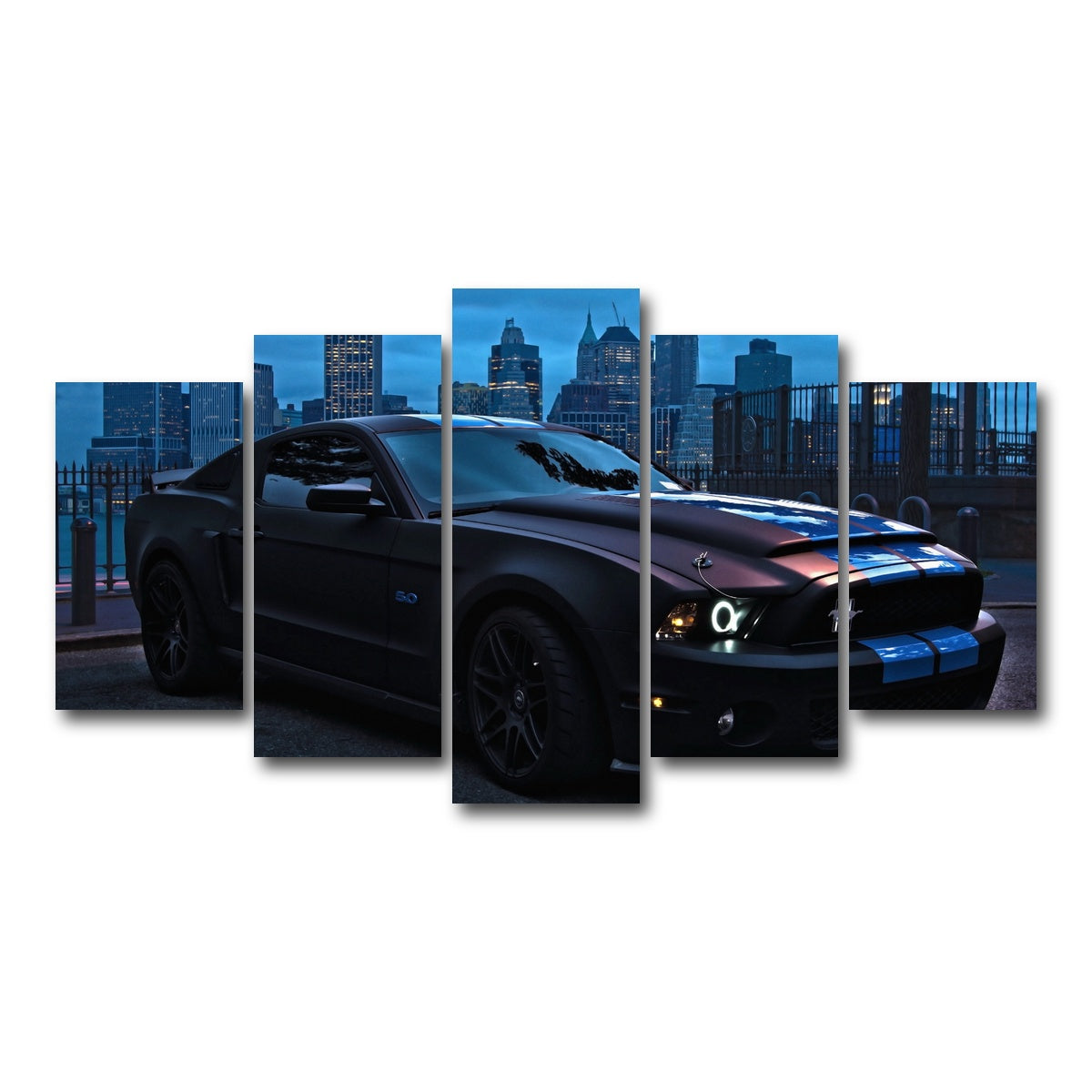 AUTO-MOCKUP WHITE | Ford Mustang GT500 | 5 Piece | Gallery Wrap Canvas | group=5_normal