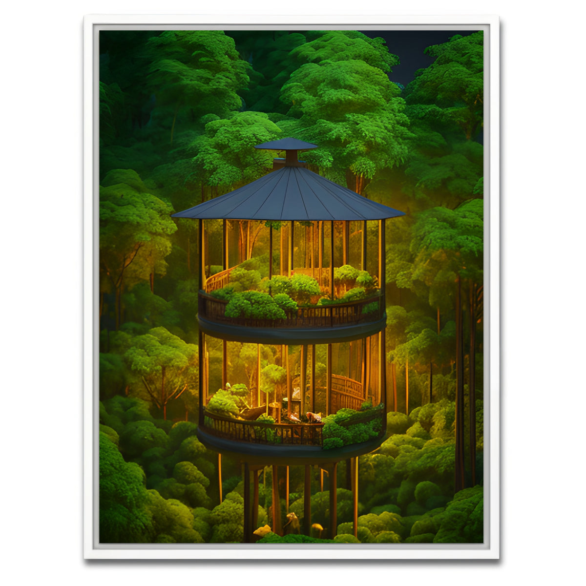 AUTO-MOCKUP WHITE | Forest Balcony | 1 Piece | White Framed Canvas | group=3x4