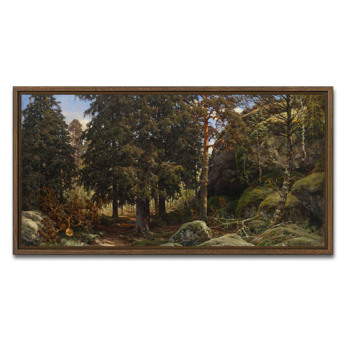 AUTO-MOCKUP WHITE | Forest Interior | 1 Piece | Walnut Framed Canvas | group=2x1