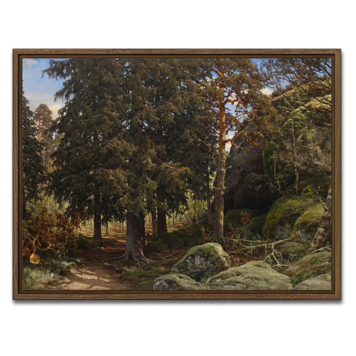 AUTO-MOCKUP WHITE | Forest Interior | 1 Piece | Walnut Framed Canvas | group=4x3