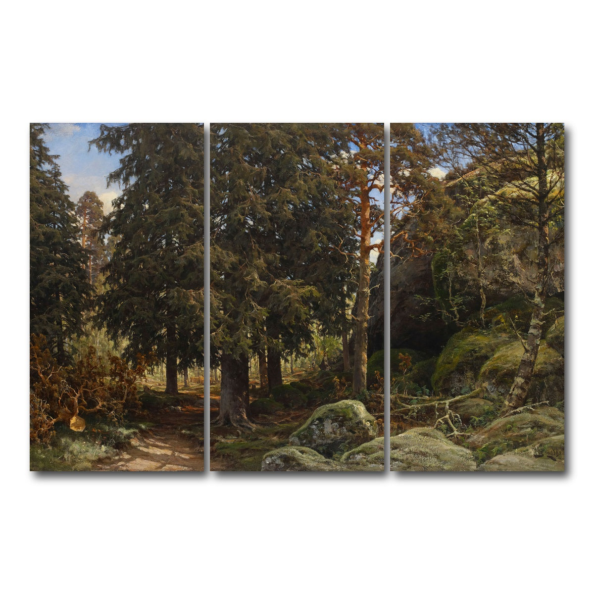 AUTO-MOCKUP WHITE | Forest Interior | 3 Piece | Gallery Wrap Canvas | group=12x24