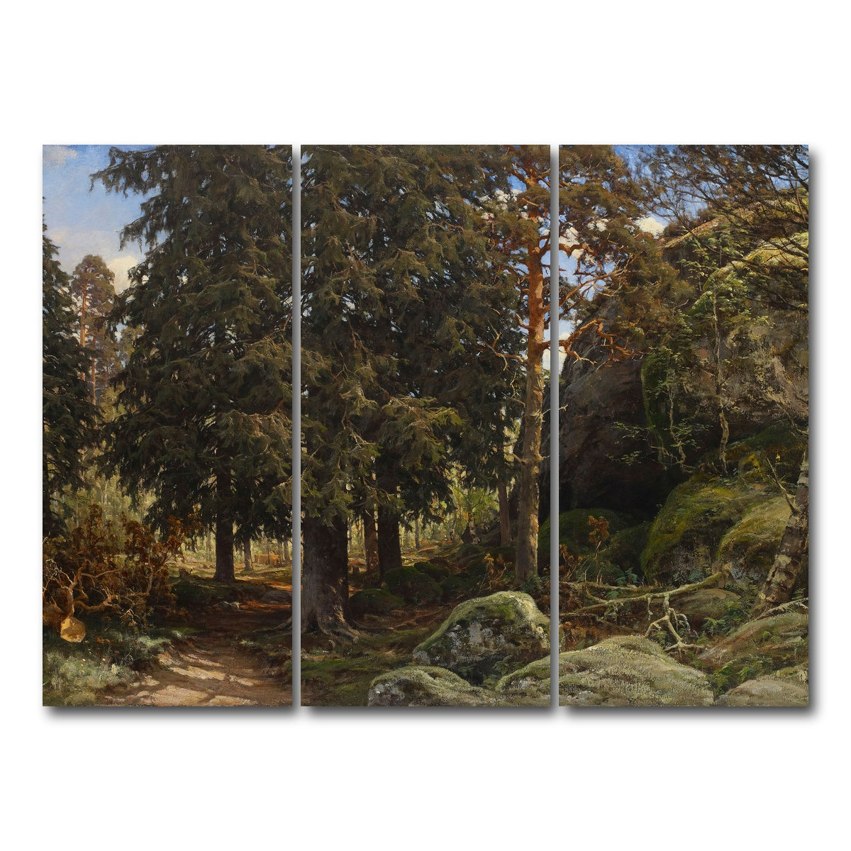 AUTO-MOCKUP WHITE | Forest Interior | 3 Piece | Gallery Wrap Canvas | group=8x18