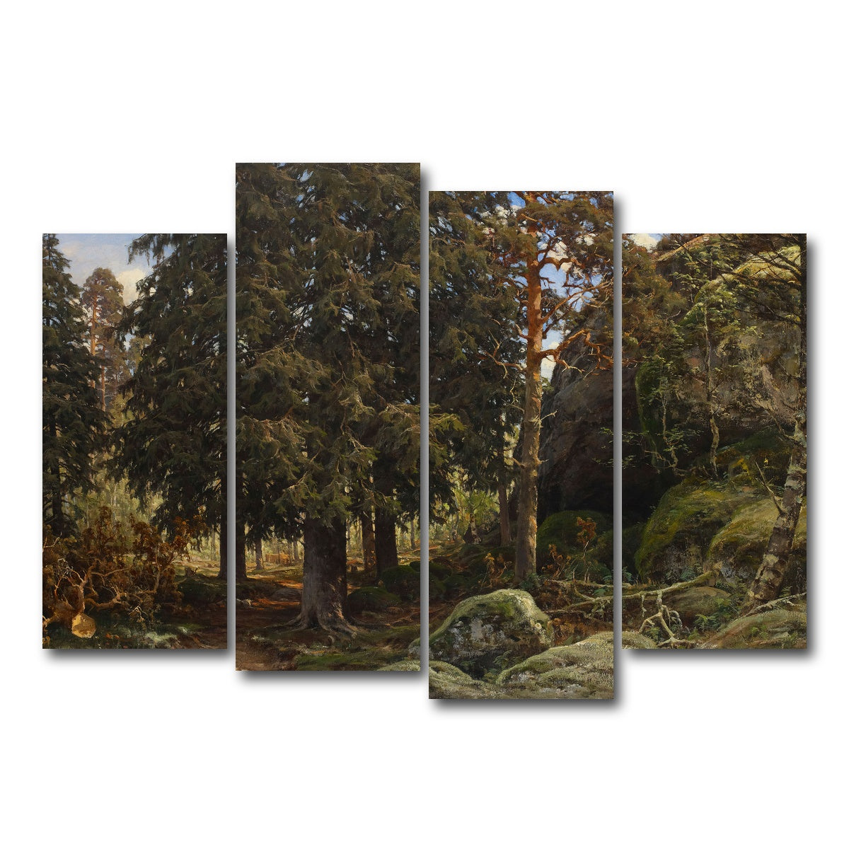 AUTO-MOCKUP WHITE | Forest Interior | 4 Piece | Gallery Wrap Canvas | group=4_normal