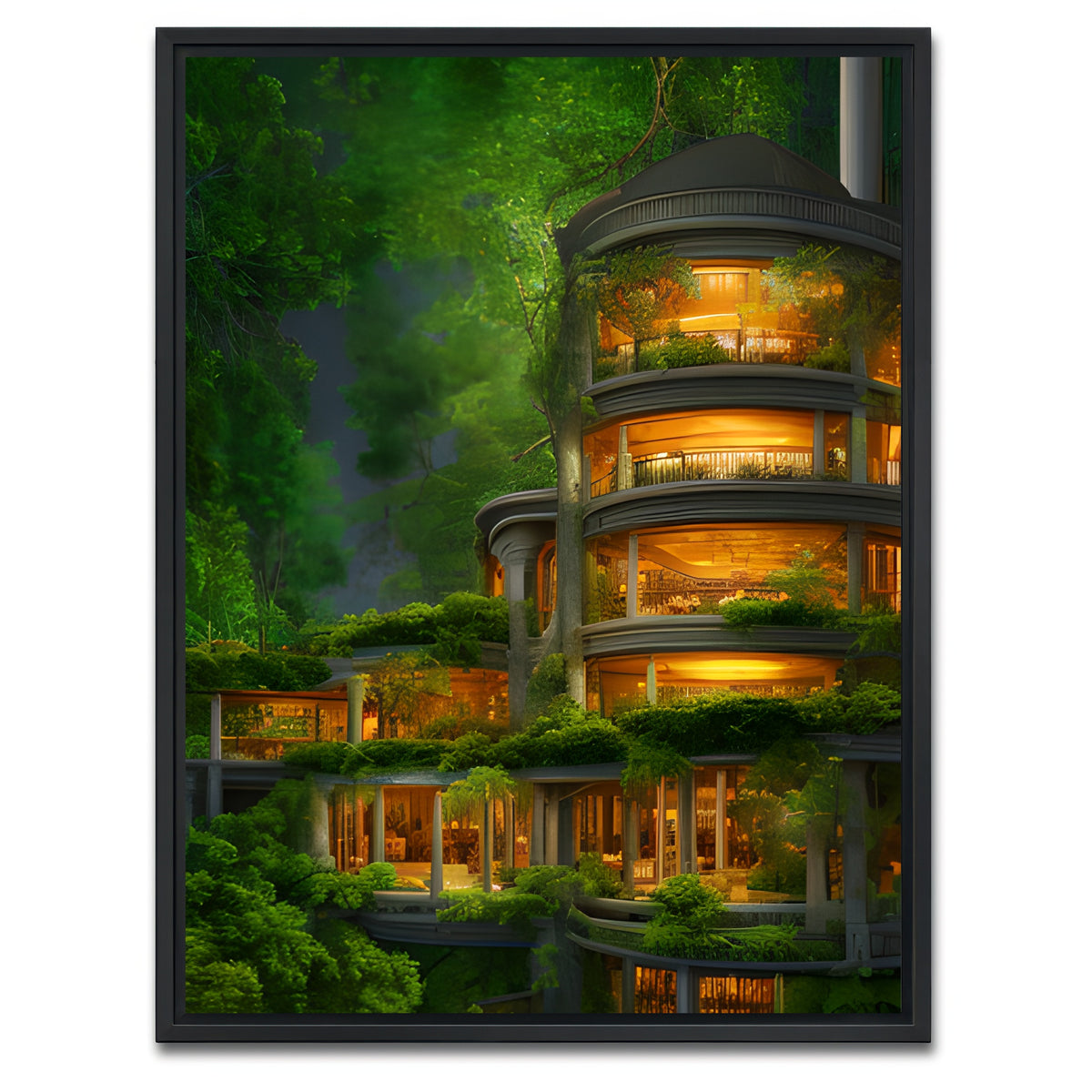 AUTO-MOCKUP WHITE | Forest Terrace | 1 Piece | Black Framed Canvas | group=3x4