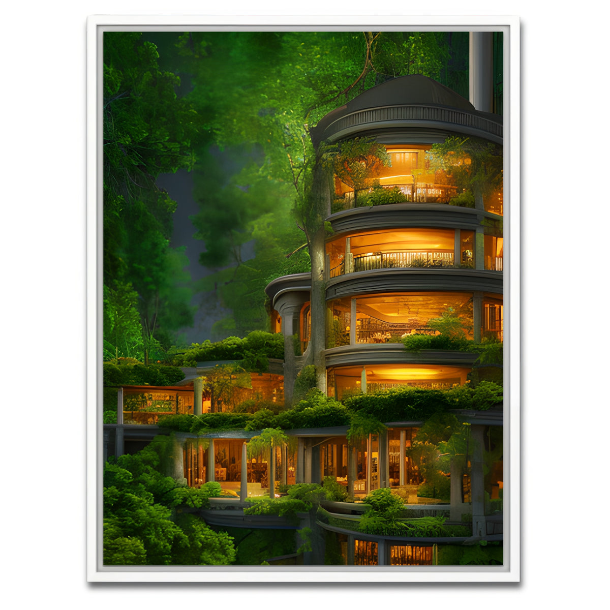 AUTO-MOCKUP WHITE | Forest Terrace | 1 Piece | White Framed Canvas | group=3x4