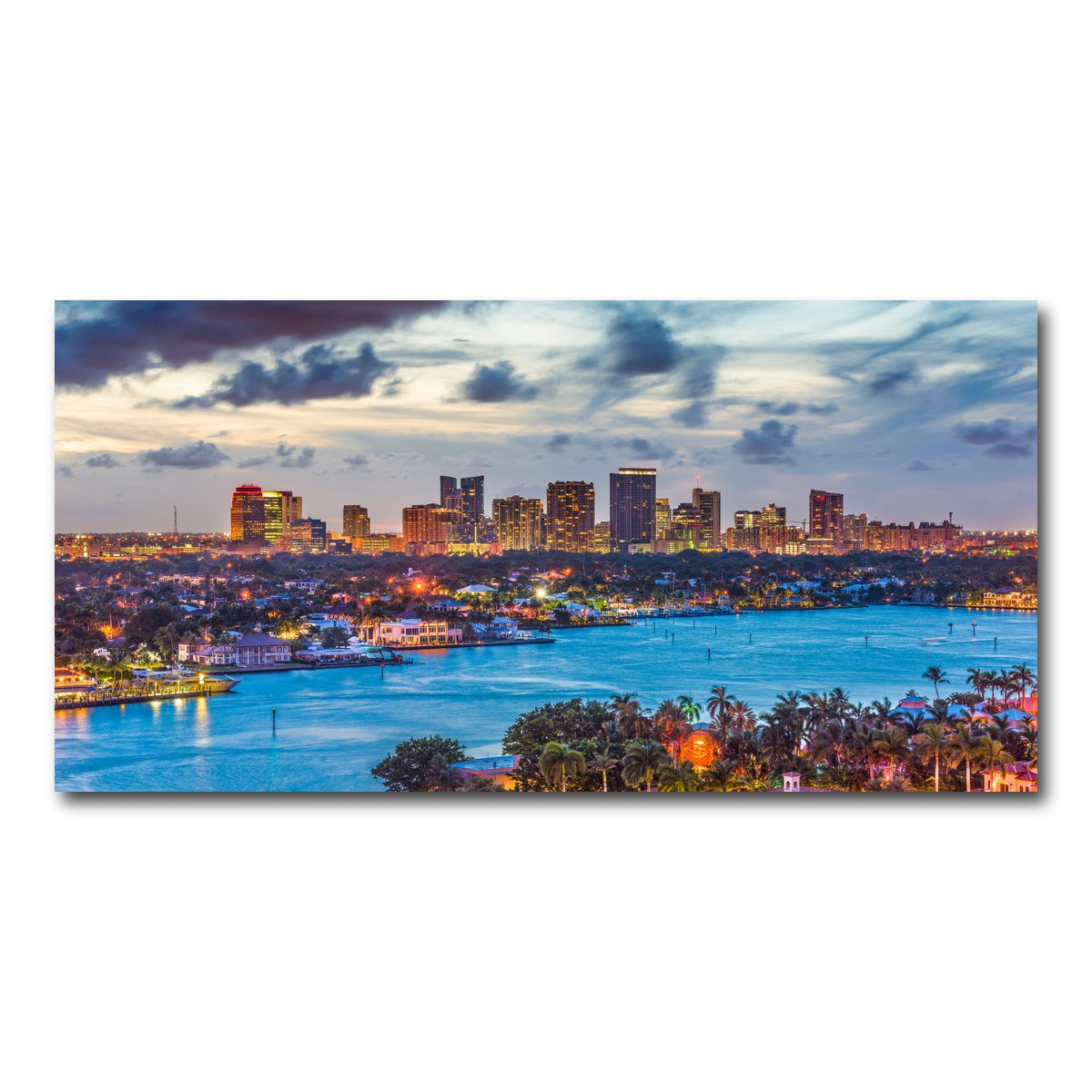 AUTO-MOCKUP WHITE | Fort Lauderdale Skyline | 1 Piece | Gallery Wrap Canvas | group=2x1