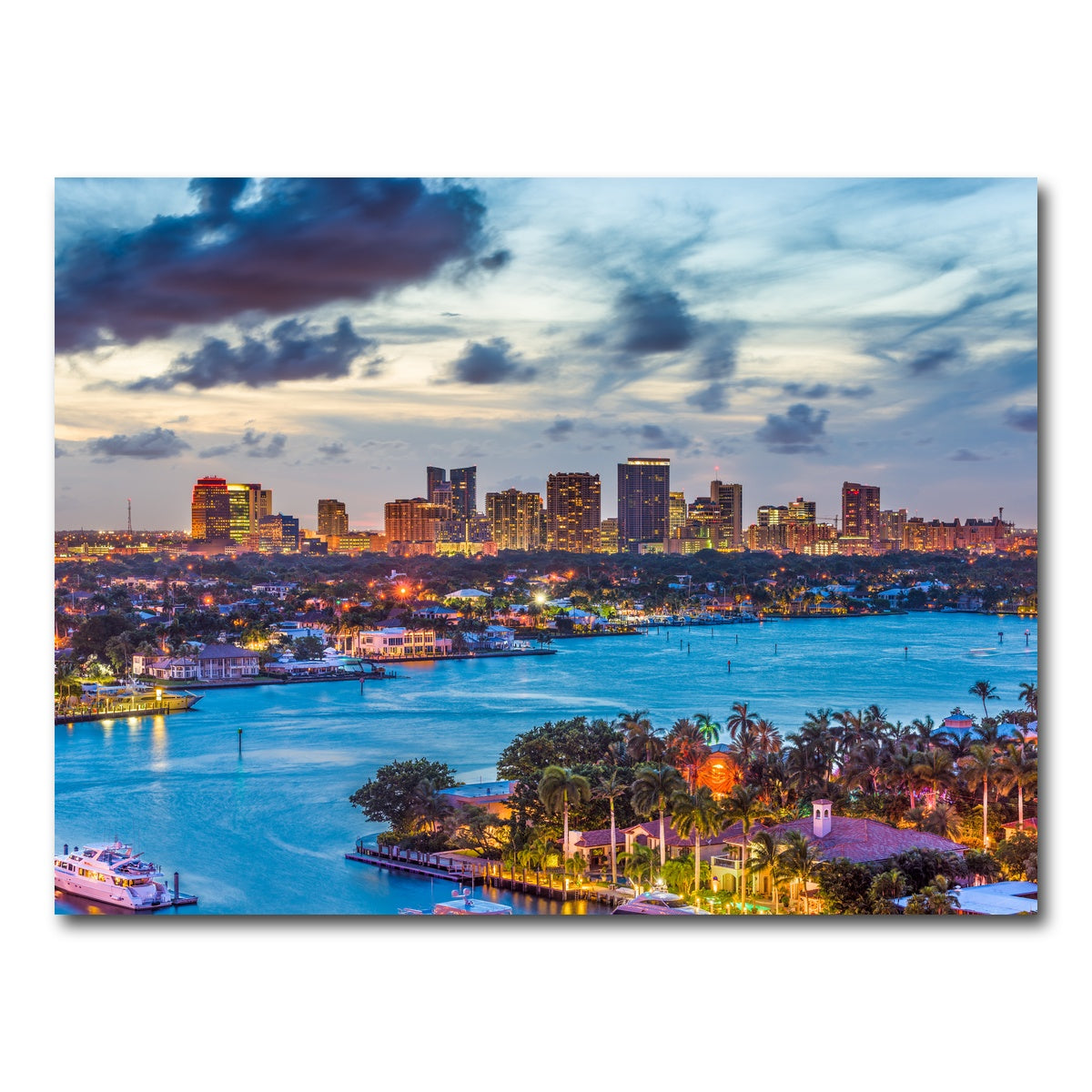 AUTO-MOCKUP WHITE | Fort Lauderdale Skyline | 1 Piece | Gallery Wrap Canvas | group=4x3