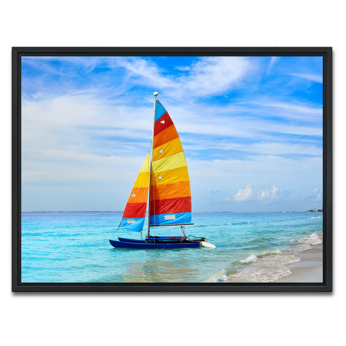 AUTO-MOCKUP WHITE | Fort Myers Beach Sailboat | 1 Piece | Black Framed Canvas | group=4x3