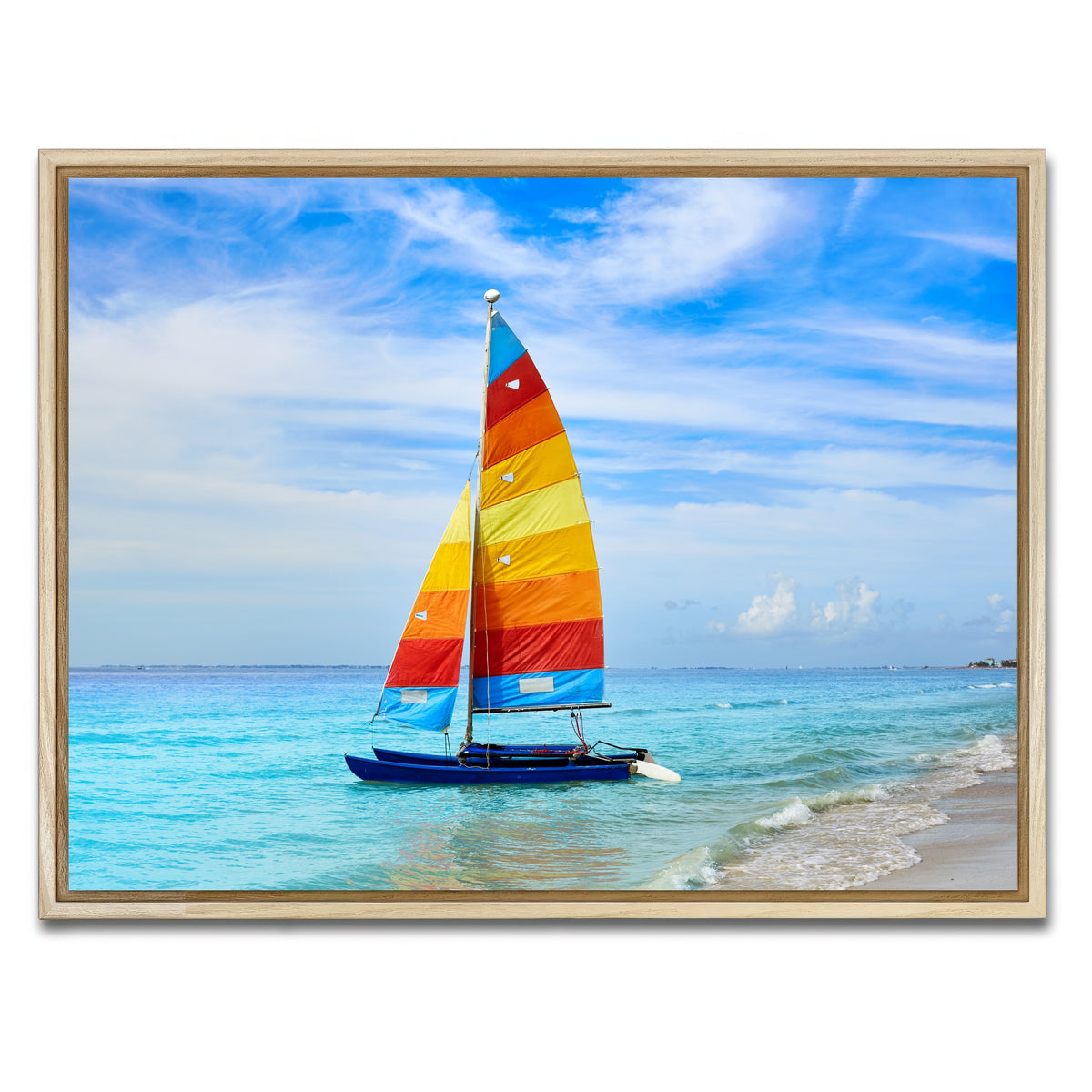 AUTO-MOCKUP WHITE | Fort Myers Beach Sailboat | 1 Piece | Natural Framed Canvas | group=4x3