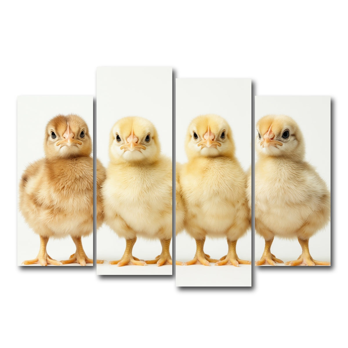 AUTO-MOCKUP WHITE | Four Baby Chickens | 4 Piece | Gallery Wrap Canvas | group=4_normal