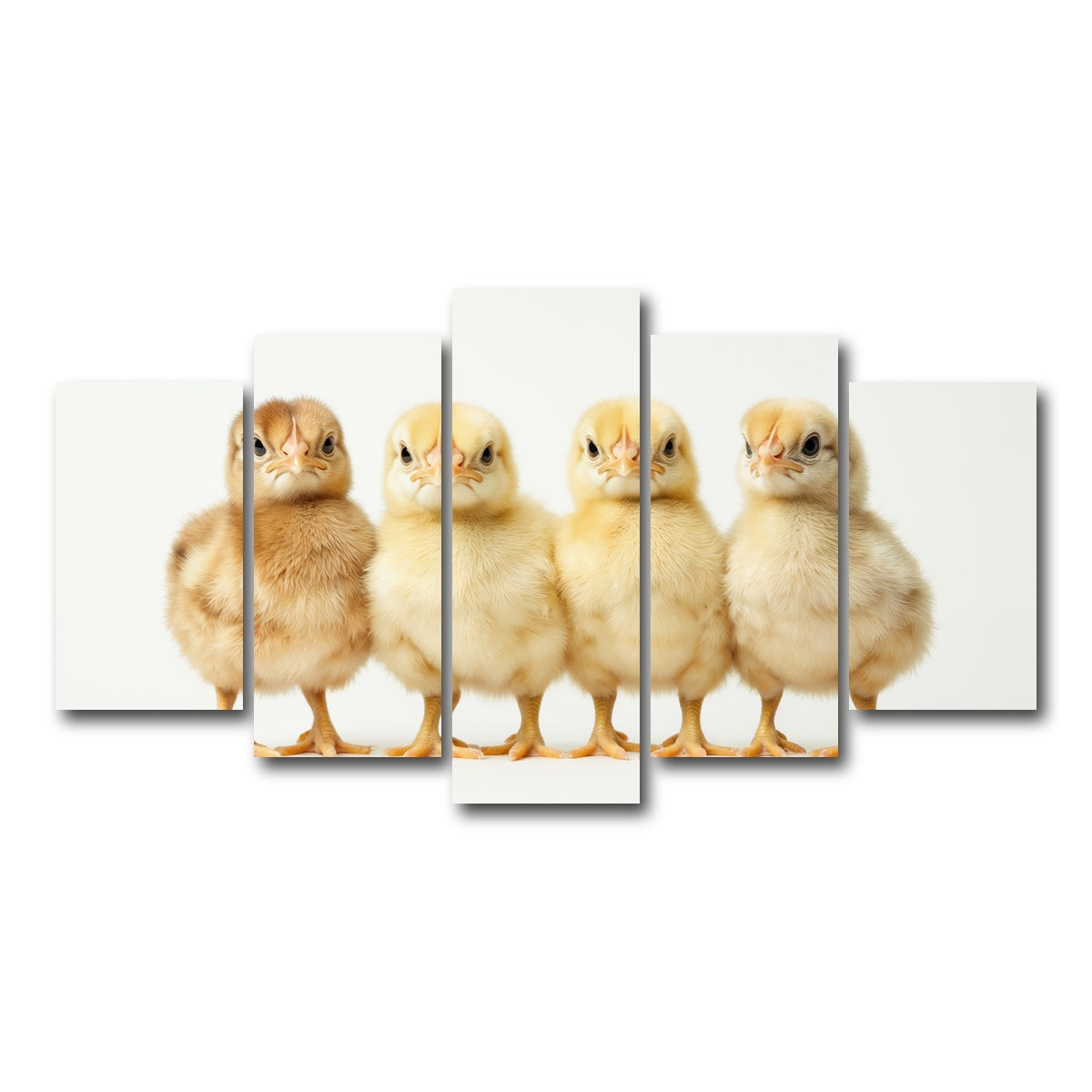 AUTO-MOCKUP WHITE | Four Baby Chickens | 5 Piece | Gallery Wrap Canvas | group=5_normal