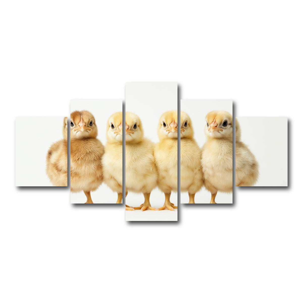 AUTO-MOCKUP WHITE | Four Baby Chickens | 5 Piece | Gallery Wrap Canvas | group=5_short
