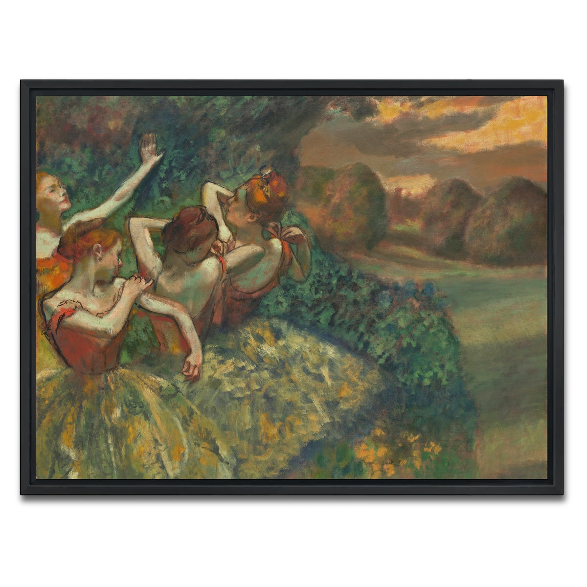 AUTO-MOCKUP WHITE | Four Dancers | 1 Piece | Black Framed Canvas | group=4x3