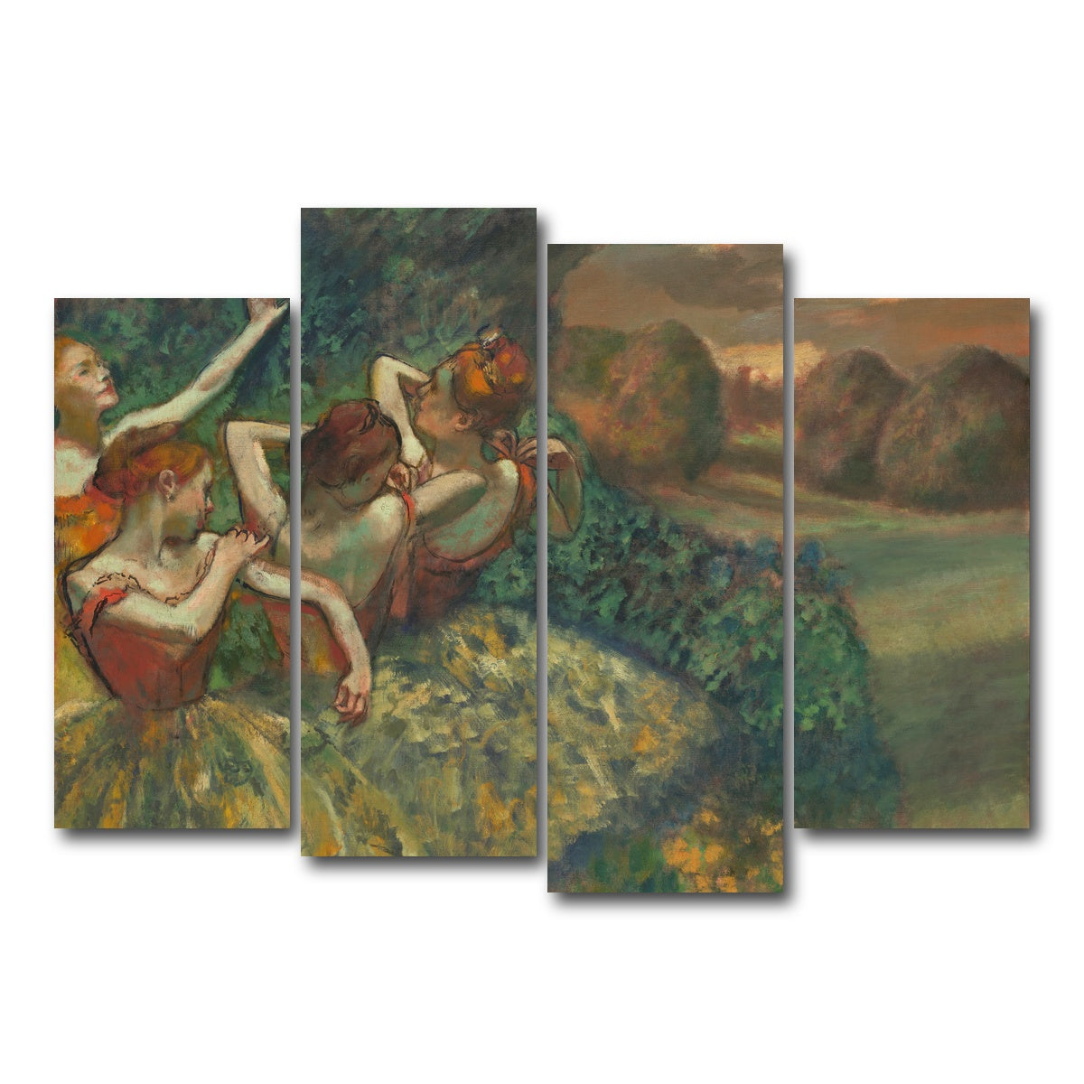 AUTO-MOCKUP WHITE | Four Dancers | 4 Piece | Gallery Wrap Canvas | group=4_normal