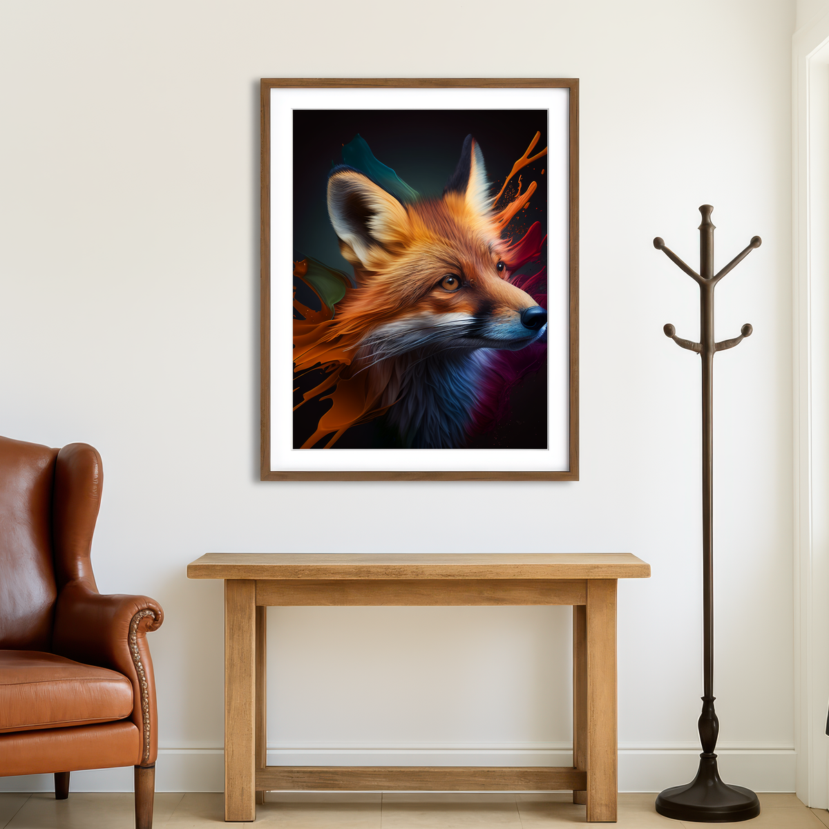 AUTO-MOCKUP ROOM | Fox Portrait Wall Art