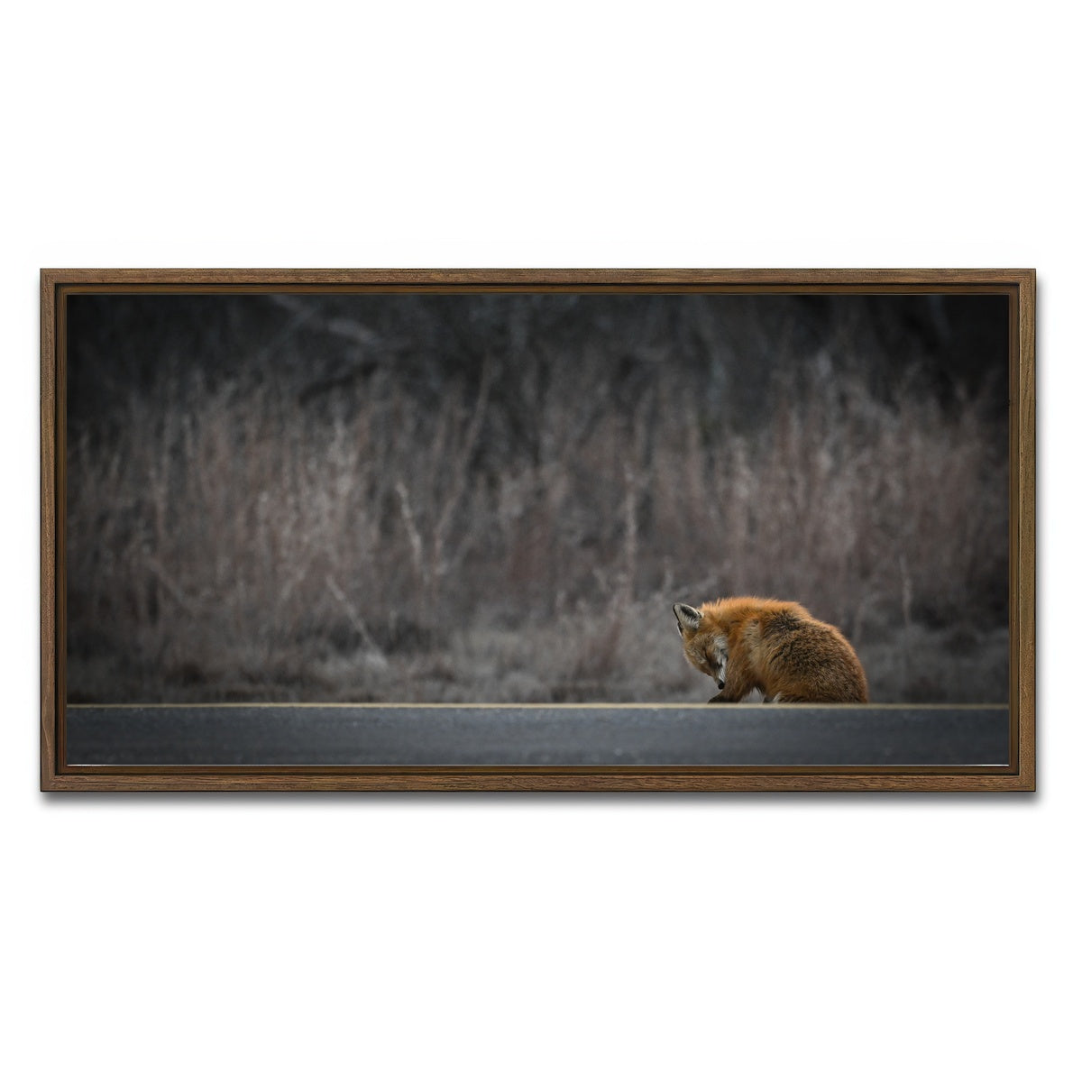 AUTO-MOCKUP WHITE | Fox Road | 1 Piece | Walnut Framed Canvas | group=2x1
